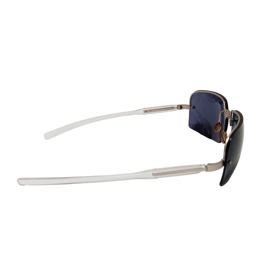 Used PRADA sunglasses silver clear navy half rim ladies men unisex unisex