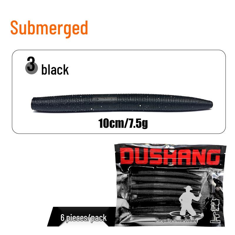 

Slow Sinking Senko Soft Bait, High Gravity Salted Worm, Black Lead-Free Lure