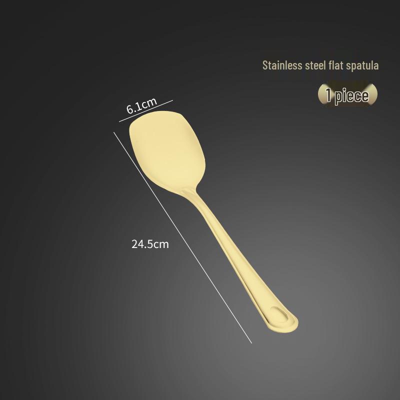 Stainless Steel Kitchen Utensil Set: Serving Spoon, Ladle, Flat Spatula, Slotted Spatula, Small Ladle