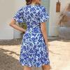 Women's Summer Dress Loose Beach Vacation Casual Deep V Neck Vest Dress Elegant Shirt Dress