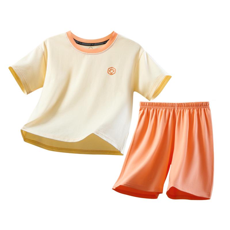 Summer Kids  Loose-Fit Lycra Cotton Pajama Set - Short Sleeve & Shorts 110cm