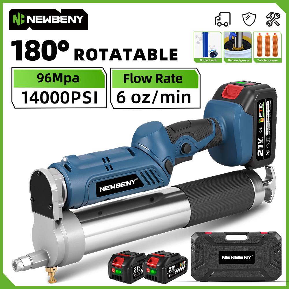 Newbeny 14000PSL 96Mpa Elektrisk Fettpress Högtryck Bil Smörjolja Bilunderhållsverktyg För makita 18v batteri pinne