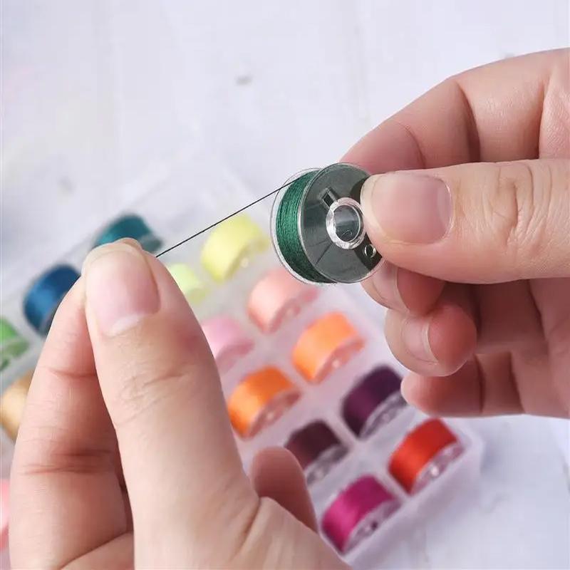 25/36 Colors Set Bobbin Thread Polyester Thread Spools Sewing Machine Bobbins With Storage Box For Embroidery Sewing Accessories