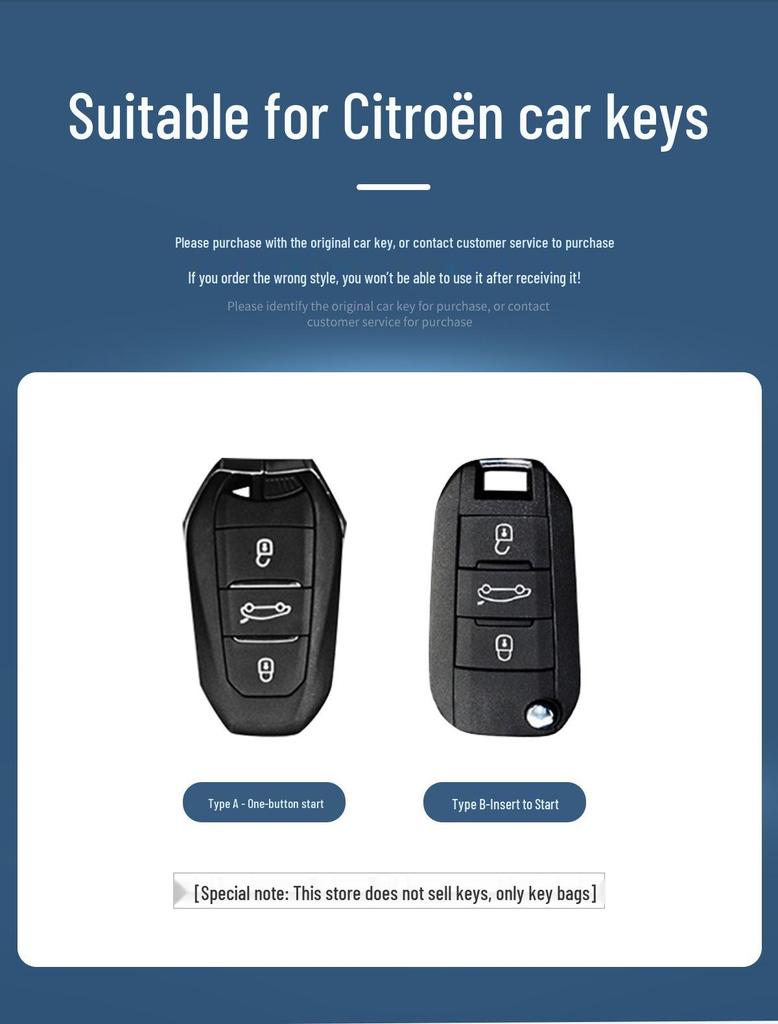 Citroën Versailles C5X Full-Cover Key Protector, 21 Buckles, Premium Car Key Bag