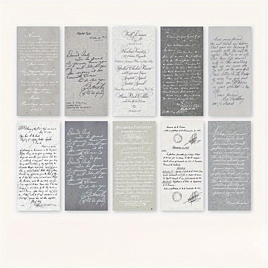 30pcs Gentle White Series Craft Paper, British Style Script & Numeric Symbols, Hand-Tearable for DIY Scrapbooking and Journaling, Scrapbooking Paper
