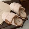 Women Vintage Cotton Slippers Autumn Winter Indoor Warm Non Slip Home Shoes Lightweight Comfortable Thicken Plush Shoes