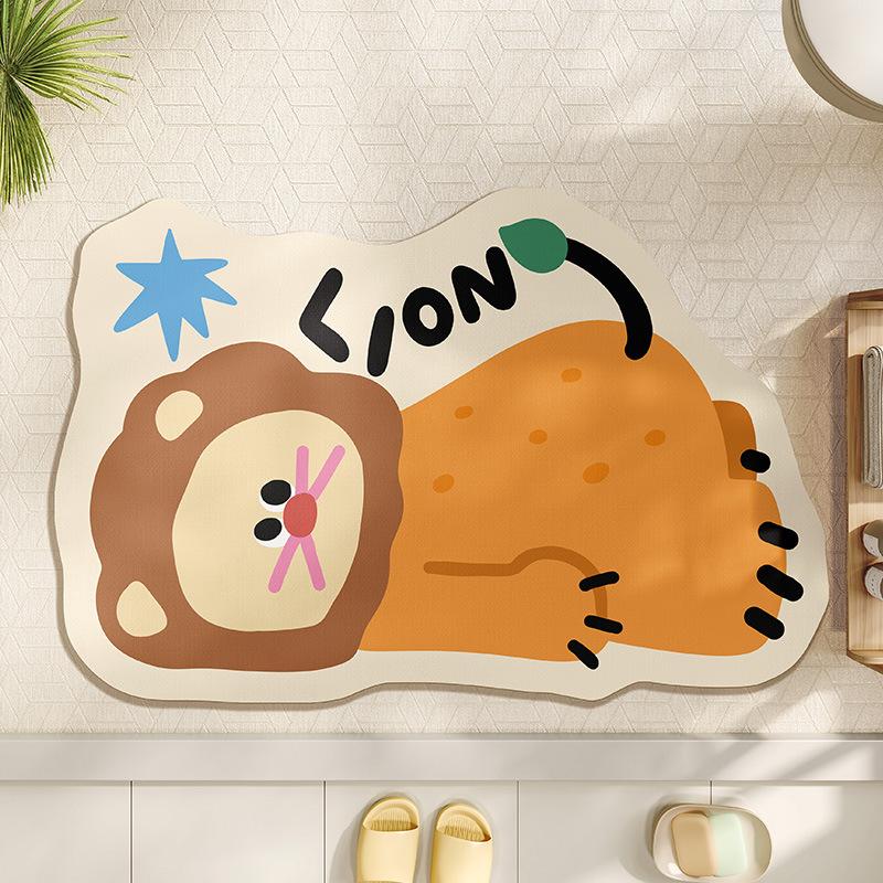 

Диатомовая грязь Водопоглощающий коврик для пола Коврик для ванной комнаты с противоскользящим покрытием Коврик для ног на туалете Противоскользящий коврик для туалета Мягкий быстросохнущий коврик для ванной комнаты 40*60cm