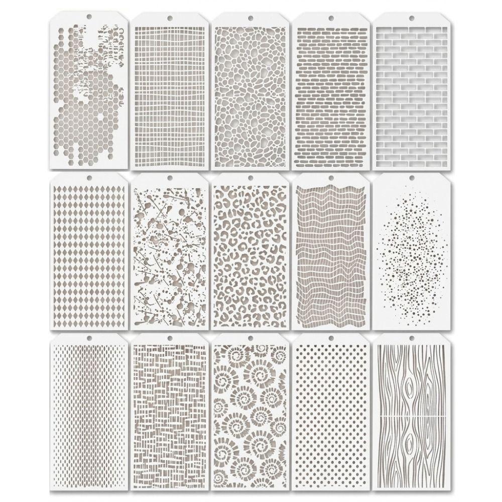 16pcs/set Hollow Out DIY Painting Stencil Set Painting Templates  Doodling Supplies