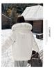 Women's Winter Hooded Cotton-Padded Parka with Stand-Up Collar and Badge Design