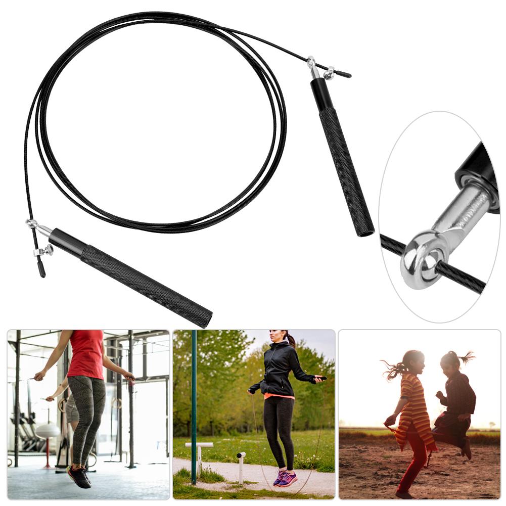 Adult Aluminium Alloy Rope Jumprope Steel Wire Bearing Fitness Sport Equipmentblack