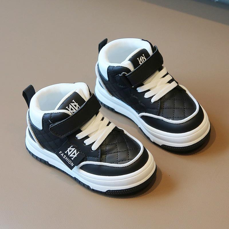 Children’s Sneakers, Spring/Autumn Boys’ Casual Skate Shoes, New High-Top Girls’ White Sneakers, Soft-Soled Baby Flats