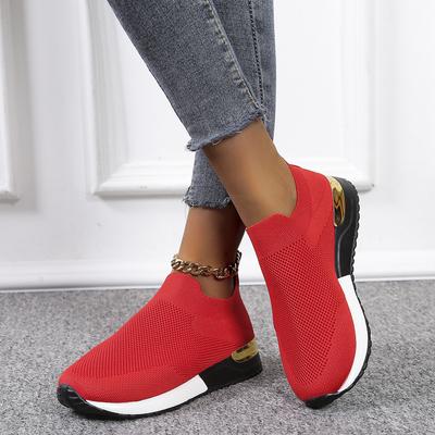 New Sports Fly-woven Socks Shoes Elastic Cloth Large Size Women's Shoes