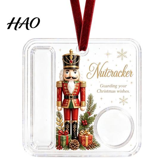 Decorative Hanging Cash Holder Christmas Gift Ornament, Acrylic Holiday Money for Cash, Funny Santa Customized Snowman Angel Elk Xmas Tree Decoration