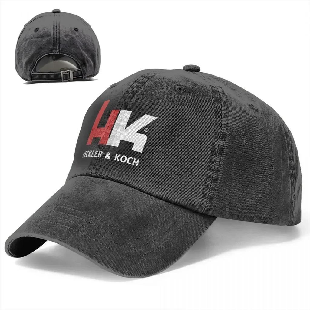 Casquette de Baseball Vintage Heckler Koch HK pour Hommes Femmes Denim Usé Lavé Snapback Chapeau Entraînements Chapeaux Souples Non Structurés Casquette