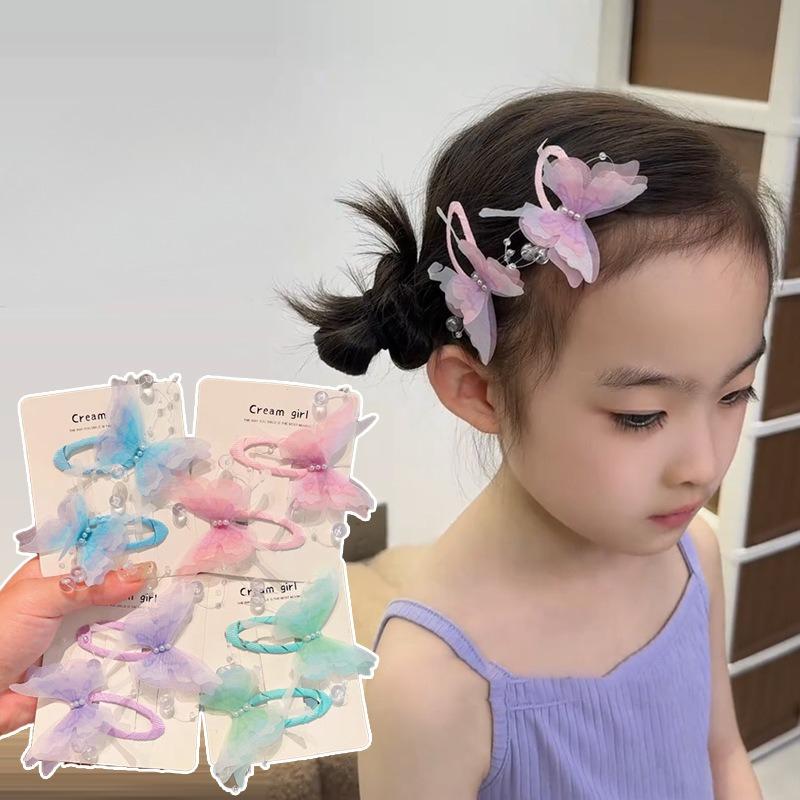 2 buc/set Clips de păr BB cu fluturi frumoși în gradient pentru copii, Aripi de fluture, Accesorii de păr de prințesă, Ac de păr pentru fete care nu dăunează părului