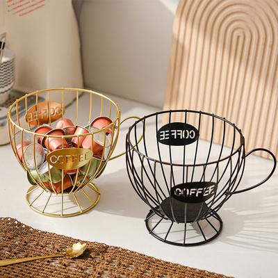 Storage Rack Durable Iron Coffee Capsule Storage Rack Hollow Design Space-Saving Strong Capacity Organizer for Home Kitchen