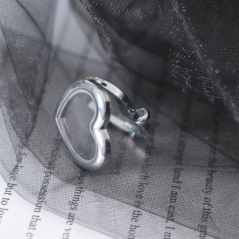 10pcs Heart Glass Living Memory Locket Magnetic Floating Charms Locket Medallion Necklace Pendant For DIY Women Jewelry Making