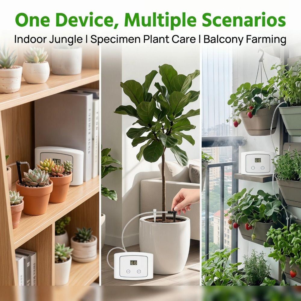 Humidity Sensing Automatic Watering Device 3 Protection Functions Adjustable Drip Head Smart Plant Waterer