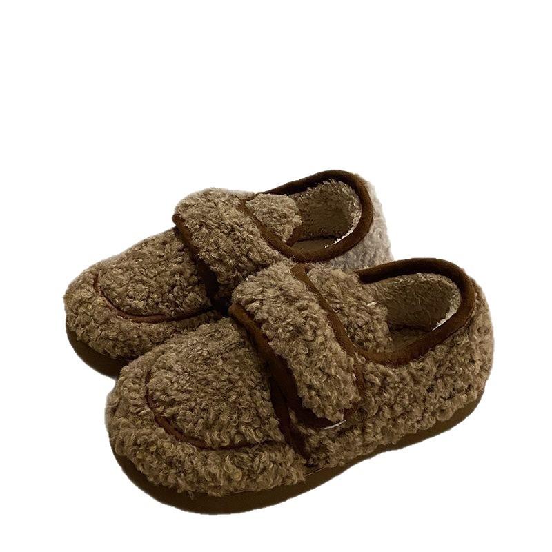 Cotton Slippers Women Heel Wrap Winter Outdoor Versatile Casual Thick Sole Sherpa Indoor Home Warm Shoes