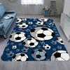 1pc Blue Sky Football Big Wave Geometric Pattern Thin Flannel Printed Carpet for Bedroom Kitchen Living Room Non-slip Indoor Carpet Short Pile Carpet