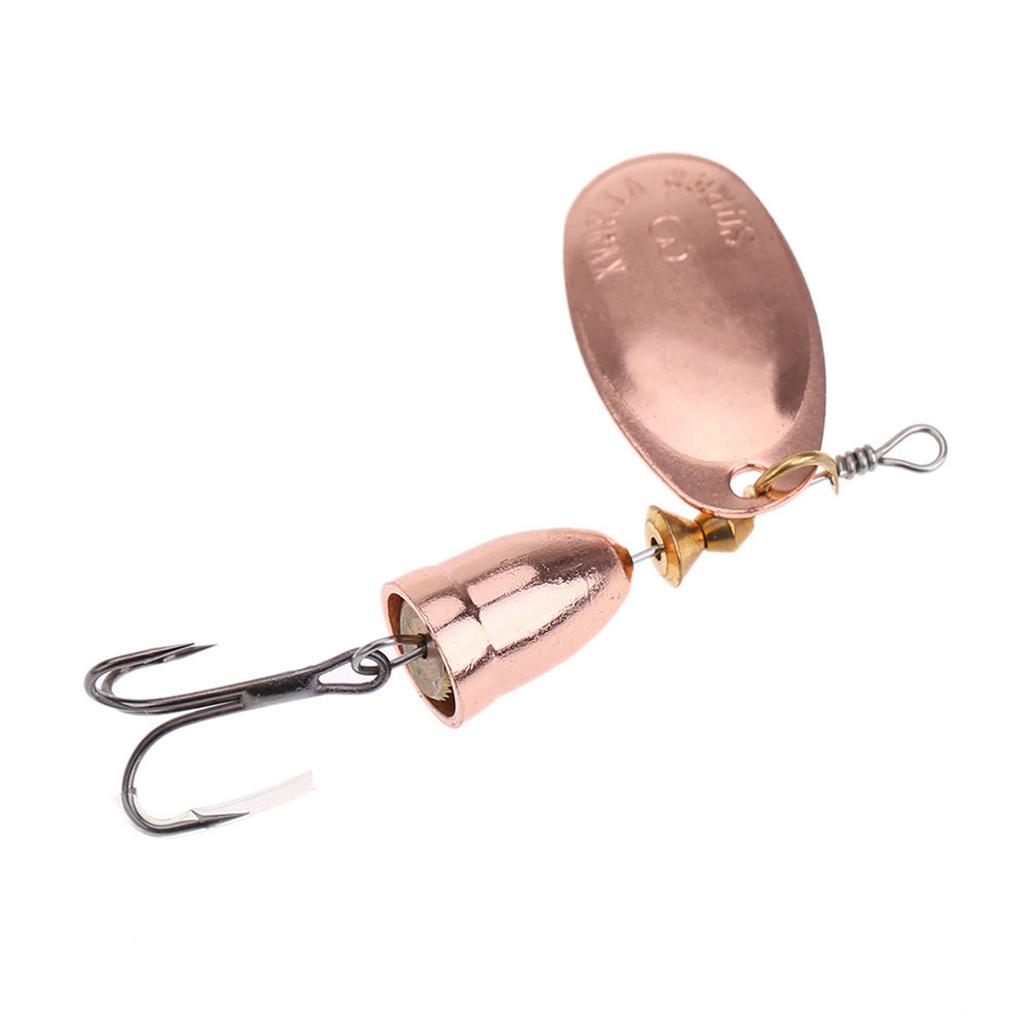 Spinner Fishing Lures with Triple Hooks Metal Lures Hard Metal Spinner Baits Fishing Accessories for Freshwater