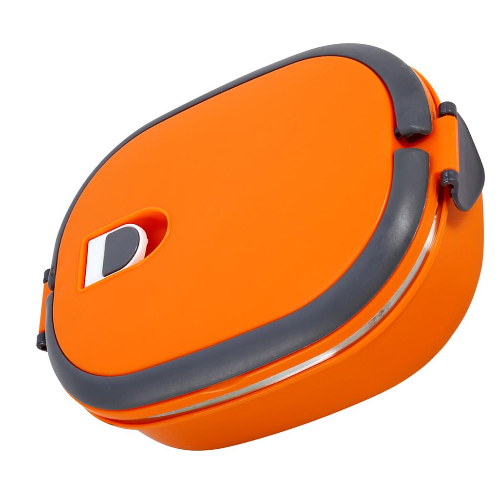 Stainless Steel Insulated Food Storage Supper Dinner Lunch Box 1 Layer Orange