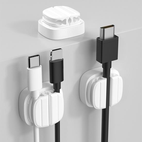3 Pcs 3-in-1 Cord Organizer Spring Clip Holder Small Desk Cable Organizer Clips Adhesive
