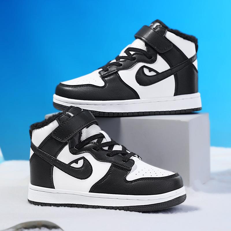 **Çocuklar İçin Yumuşak Pamuklu Yüksek Bilekli Spor Ayakkabıları**: Air Force 1, Skate ve Dunk Basketbol Stilleri**