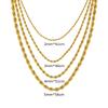 2/3/4/5MM Twist Chain Necklace For Women Men,Stainless Steel Chic Twisted Collar,Gold Plated Dainty Waterproof Jewelry Wholesale