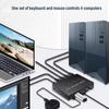 4 In 4 Out KVM USB3.0 Hub Switch Shared USB2.0 Printer Splitter Switcher Controller Adapter for PC Laptop Keyboard Mouse Monitor