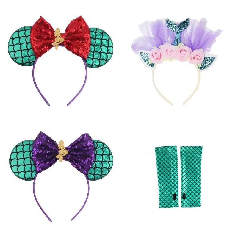 Cute Mermaid Princess Crown Magic Wand Headband For Girls Cosplay Costume Accessory