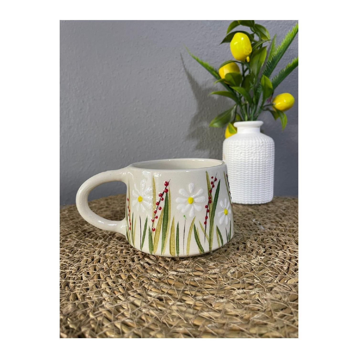 

Керамическая двойная кофейная чашка White Daisy