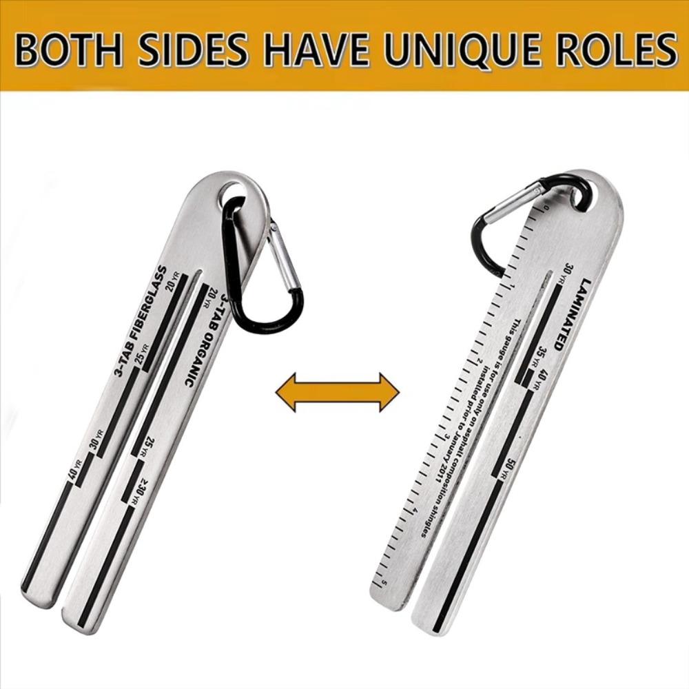 

Stainless Steel Shingle Gauge with Carabiner Roof Gauge Tool Tool Pitch Gauge Engineering Round