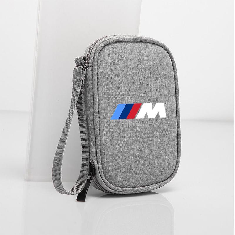 KYLZ4 Portable Waterproof Car USB Cable Storage Bag Multi-Function Auto Organizer Accessories For BMW M Series M3 M5 X1 X3 X5 X6 E90