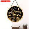 2D flach 20*20cm 1 Stück Ramadan Kareem Goldene Mond&Laternen Muster Schöne Islam Muslimische Partyzubehör, Geeignet zum Aufhängen an der Decke Runde Holzornament