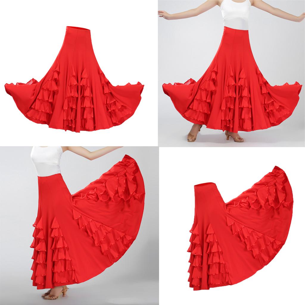 Ballroom Dance Dresses Practise Dancing Dress Modern Waltz Tango Skirt - Purple, As Described
