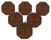 IBA Indianbeautifulart Brown Engraved Knobs 10 Pc Furniture Wooden Scallop Knobs Rustic Drawer