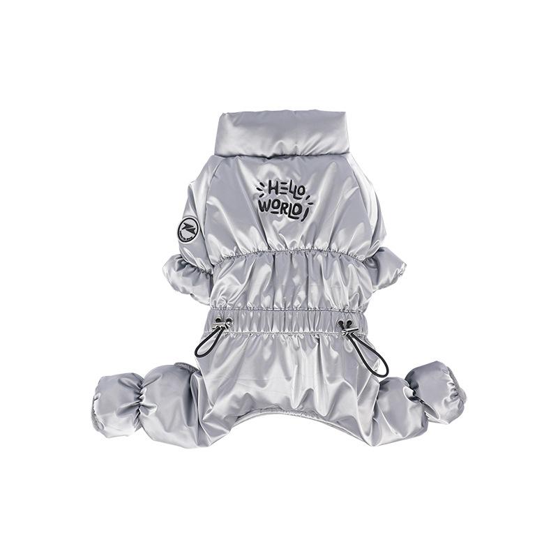 Pet autumn and winter three-dimensional embroidered cotton clothes Schnauzer thicker than the bear four-legged cold-proof outdoor wind pet clothes