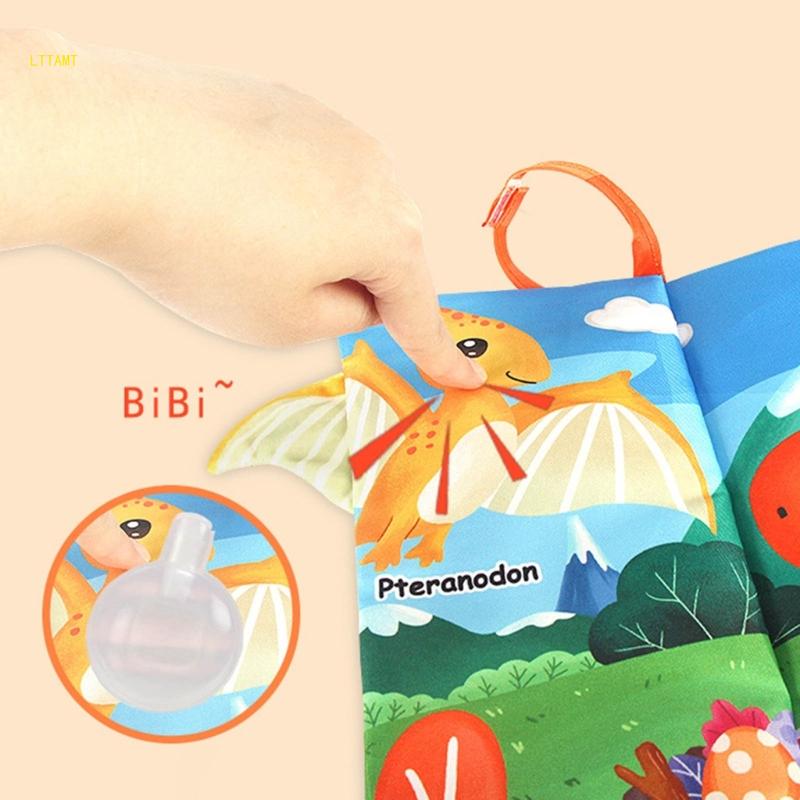 Infant Squeaking Cloth Book Visual Exploring Soft Book Baby Learning Toy