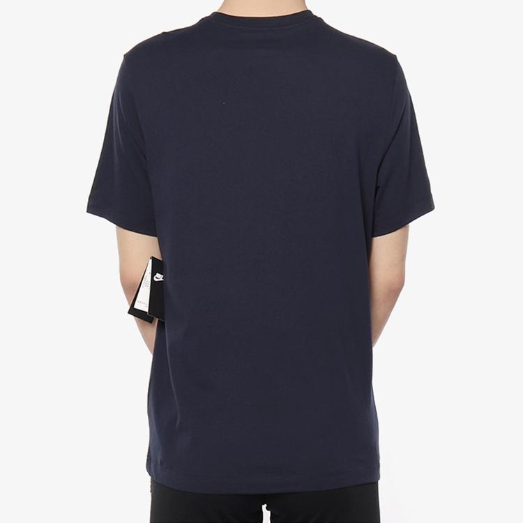 Nike Sportswear Just Do It Slogan Print Crew Neck Short Sleeve T-Shirt Men Tops Navy AV9987-451