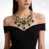 2026 New Fashion Green Clear AB Crystal Rhinestone Choker Necklace Women Indian Statement Large Collar Big Bib Necklace Jewelry