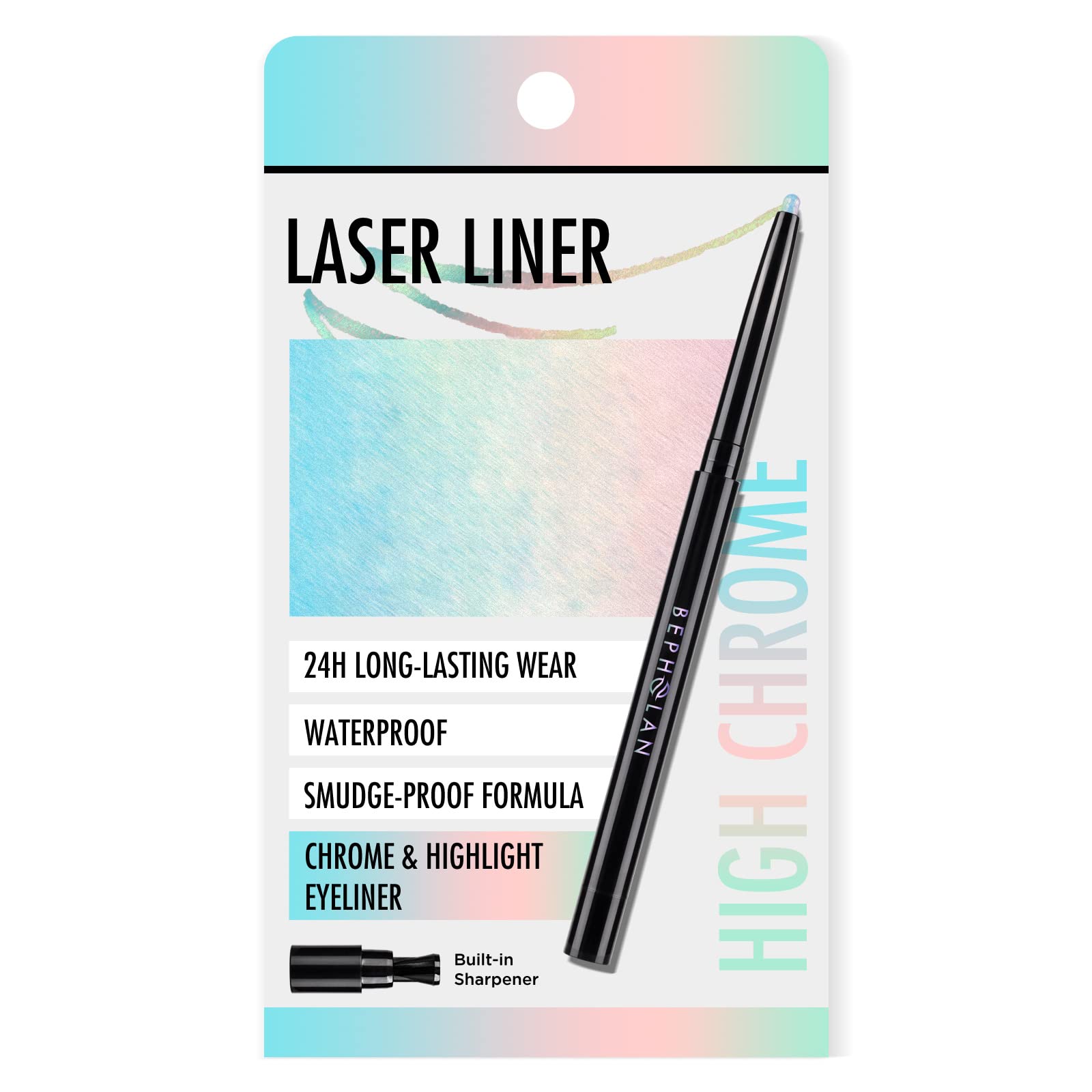 

BEPHOLAN Pink Blue Eyeliner Pencil, 2-in-1 Color Waterproof Glitter Gel Eyeliner Highlighter, Mermaid Korean Makeup Water Line Eyeliner, Smudge-Proof