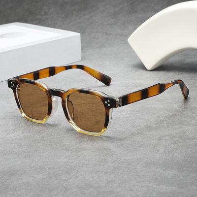 Klassische Nieten Luxusmarke Designer Quadratische Sonnenbrille Damen Für Herren Beliebt Vintage Punk Outdoor Fahren Leopard Sonnenbrille
