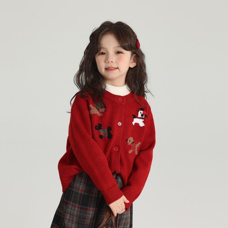 Spring New Children's Cute All-match Animal Pattern Knitted Cardigan