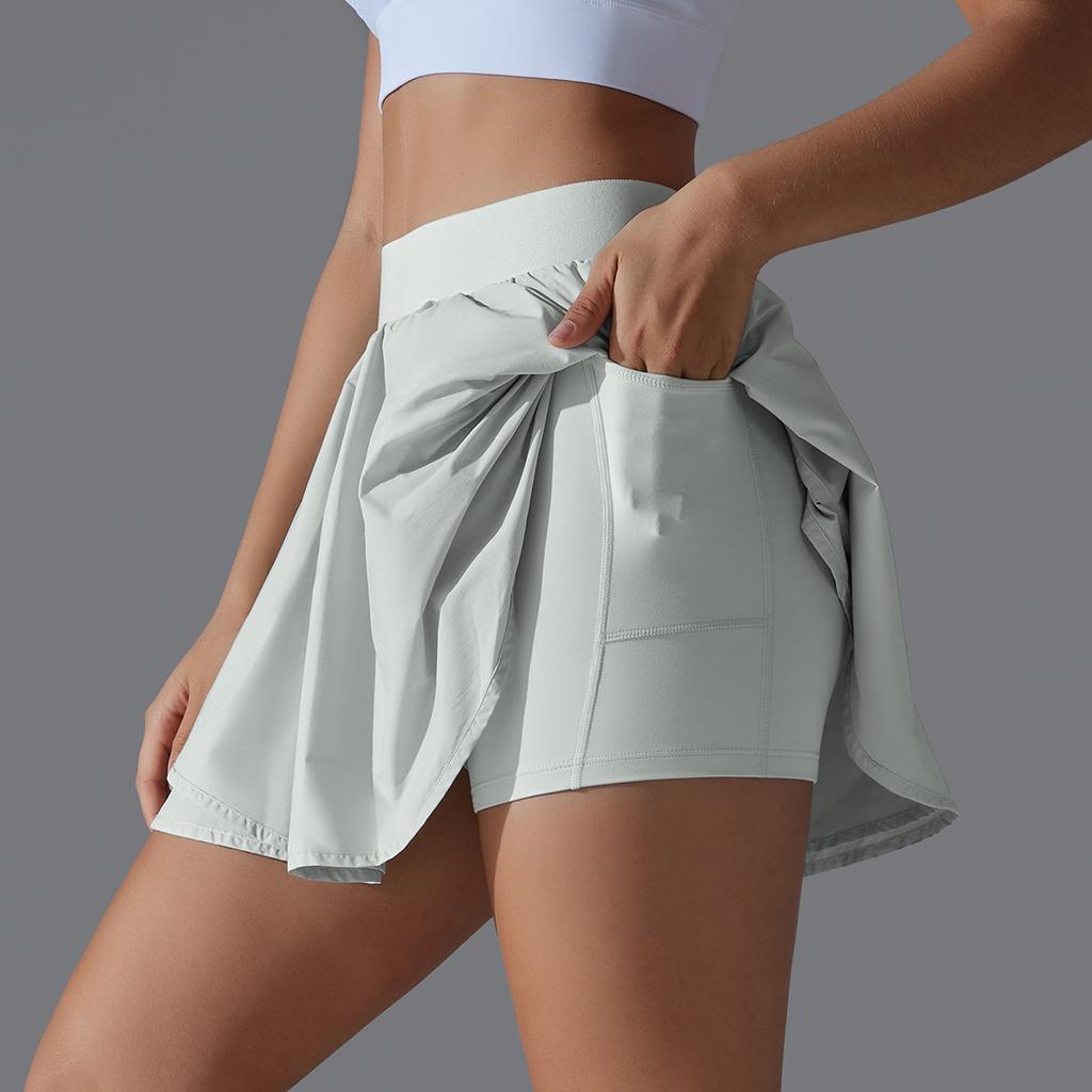 Cool Feeling, Sun Protection, Casual Tennis Skirt, Slimming, Sports Training, Inner Pocket, Anti Glare, Yoga And Fitness Skirt