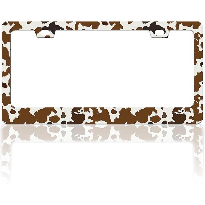 Cherry Blossoms License Plate Frame Beautiful Pink Flowers License Plate Frames Funny Auto Accessory Bracket Stainless Steel License Plate for Women