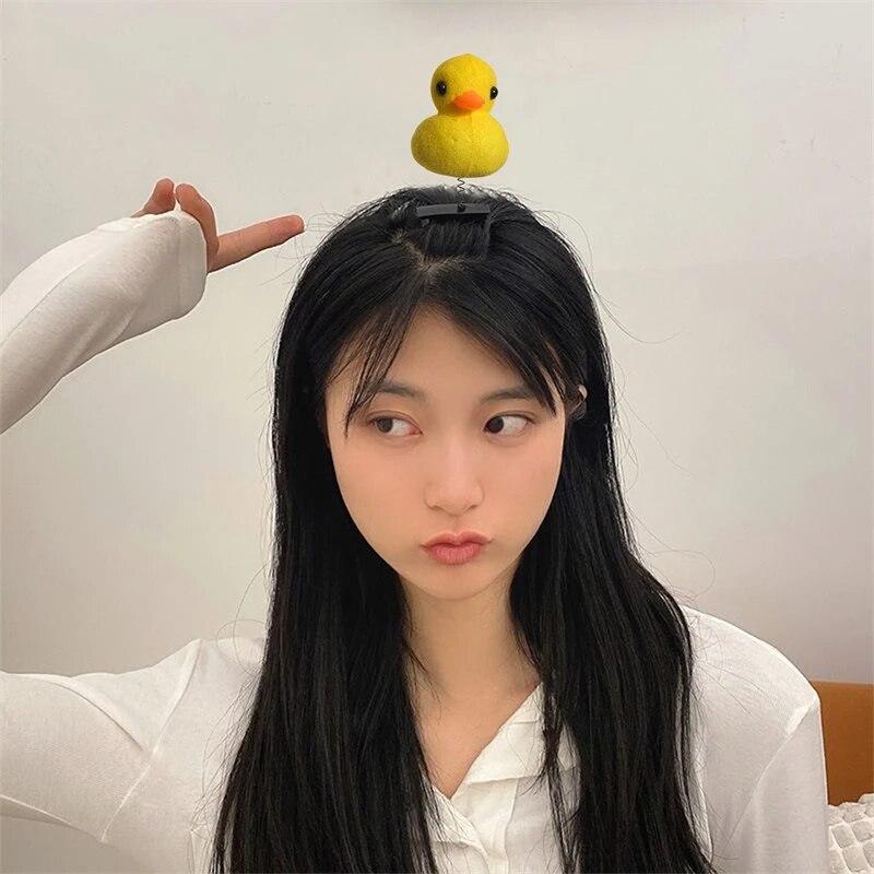 1/10PCS Little Yellow Duck Hairpin Side Clips Women Girls Cute Little Dog Chicken Rabbit Hair Clip Headwear Hair Accessories