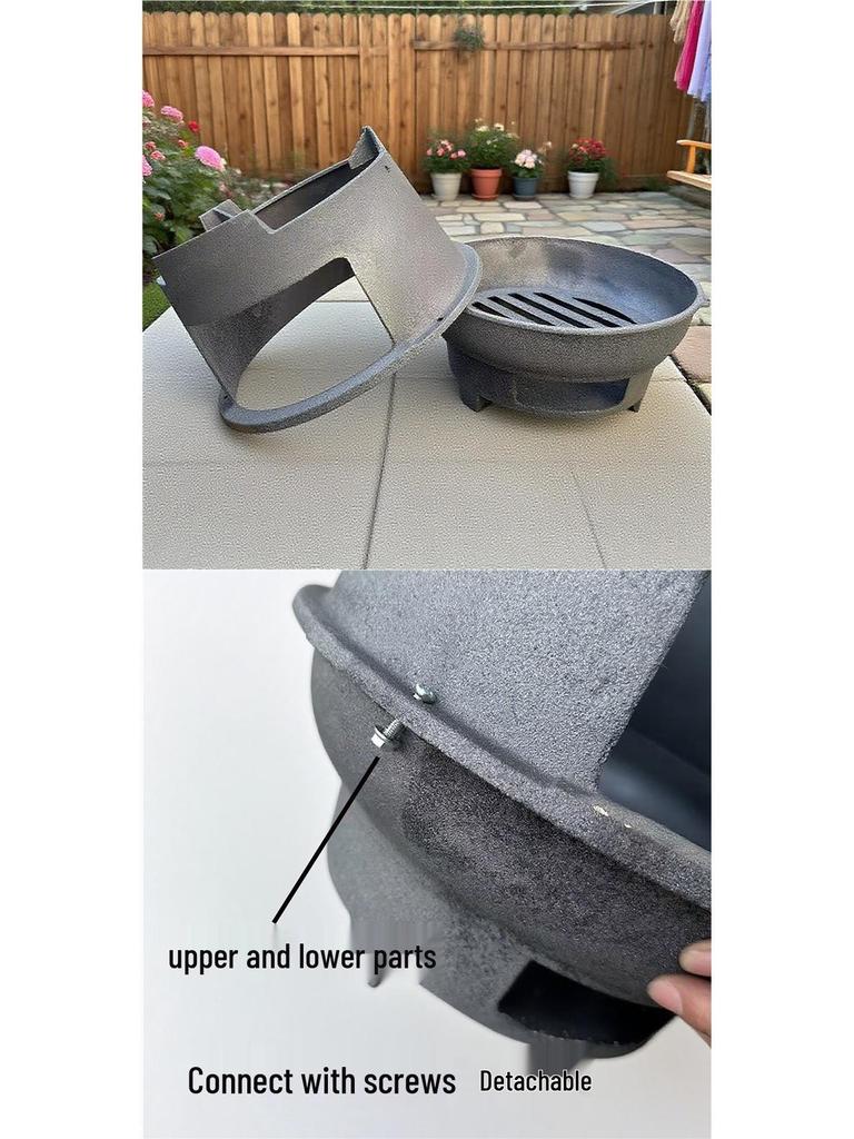 Thickened Cast Iron Firewood Stove - Multi-Use Heating & BBQ Stove