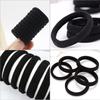 Hair tie black rubber band no marks ponytail ring high elasticity holder thick stylish accessory outer diameter 4cm (standard circular)