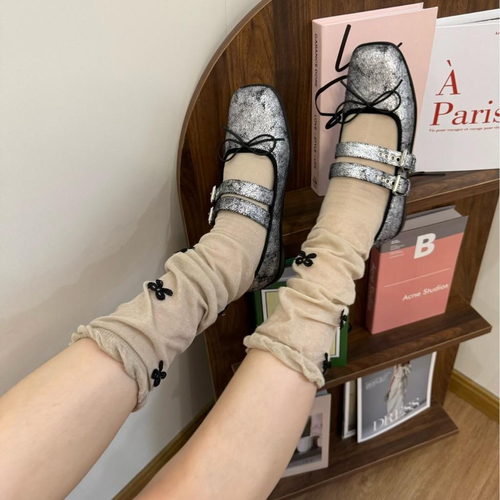 Korean Influencer Style Bowknot Socks For Women Summer Lightweight Cotton Youth Casual Wear